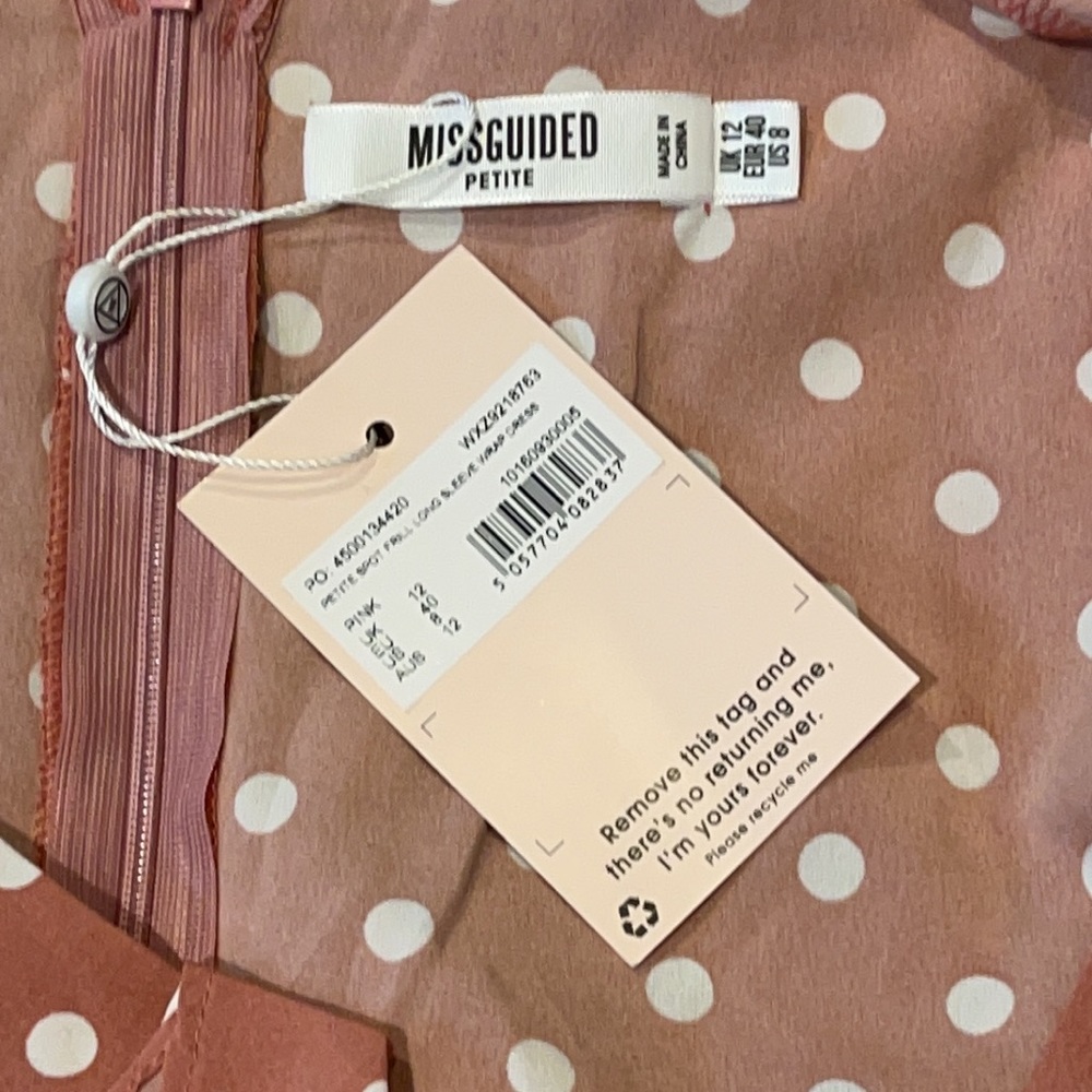 Missguided Petite Spot Frill Long Sleeve Dress - Picture 6 of 6